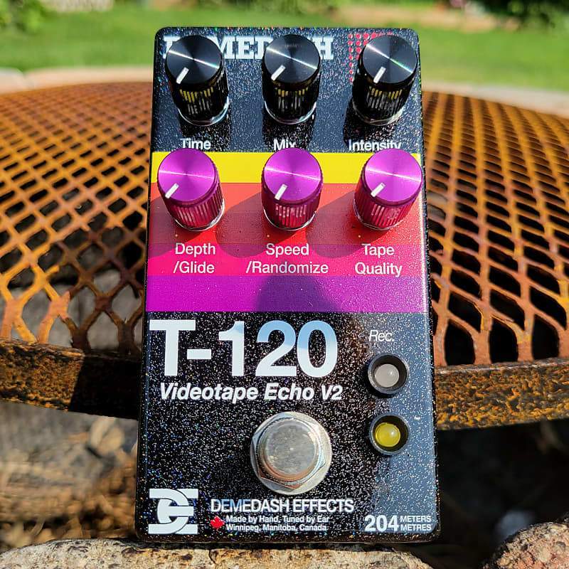 Demedash Effects t120 Videotape Echo V2 Black Sparkle Face