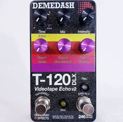 Demedash Effects Black Sparkkle T-120 Videotape Echo Deluxe V2 Front